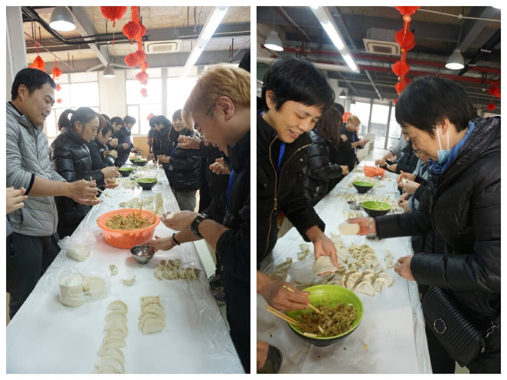 除夕当天举行“包饺子，，，，迎除夕”运动